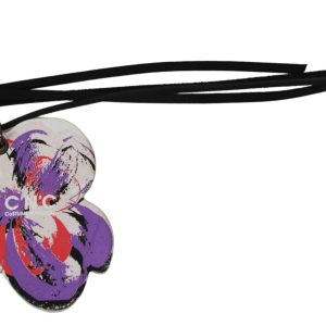 Elegant Black and White Leather Keychain