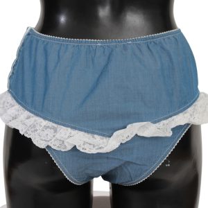 Chic Denim Blue Cotton Bottoms