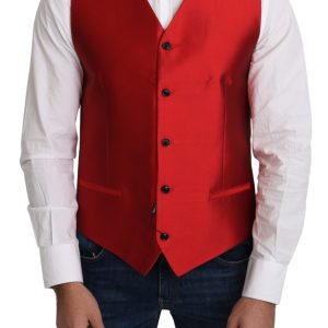 Ravishing Red Silk Formal Vest