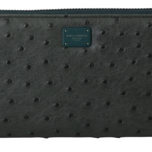 Exquisite Green Ostrich Leather Continental Wallet