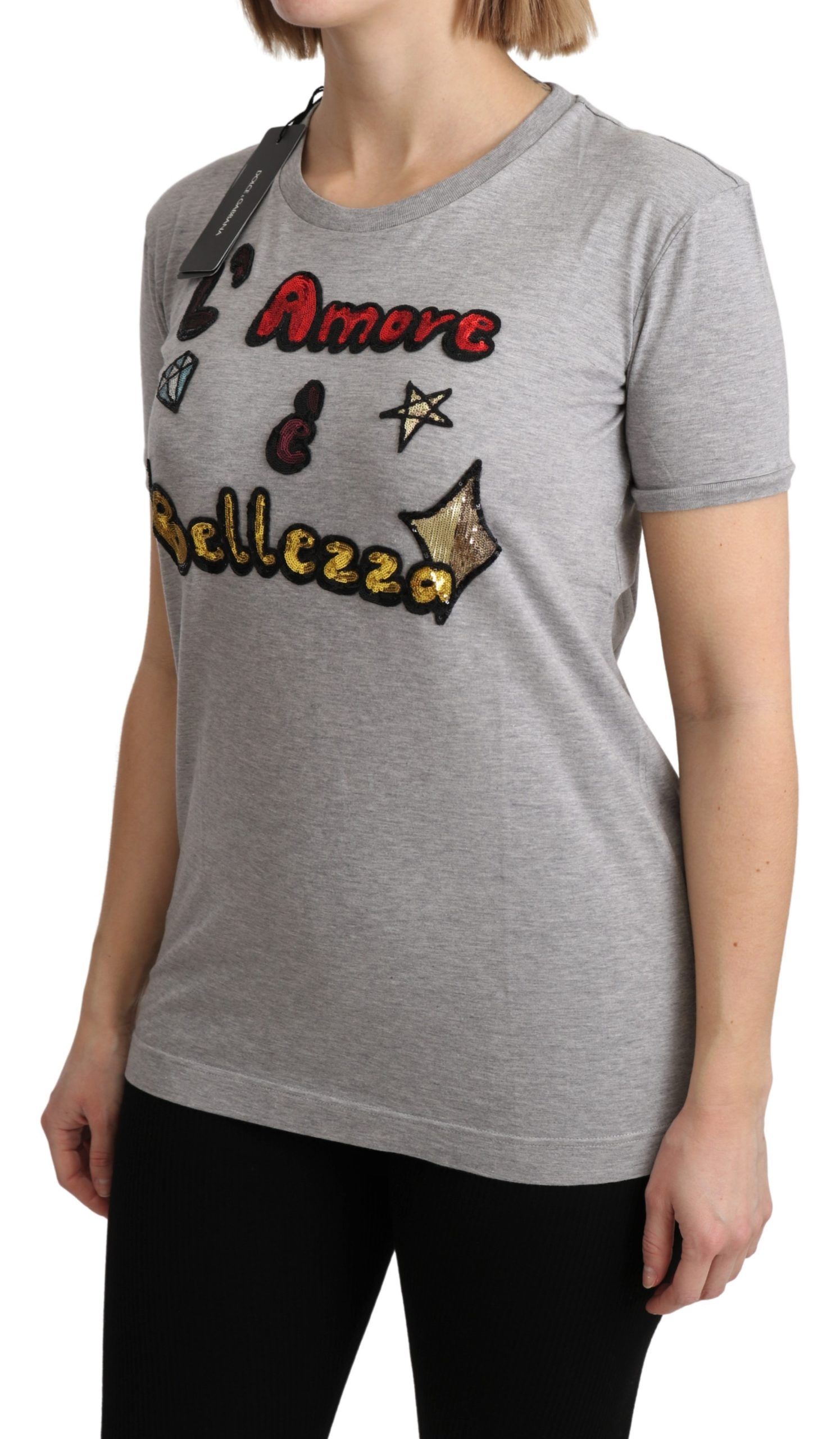 Sequined Motive Cotton Tee - Image 3