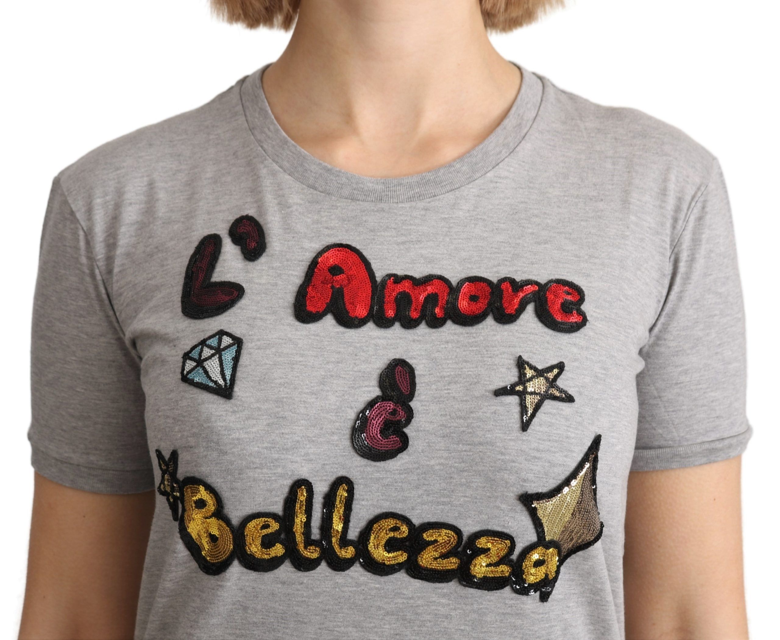 Sequined Motive Cotton Tee - Image 5