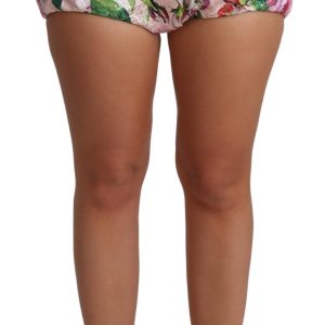 Chic Pink Floral High-Waist Hot Pants