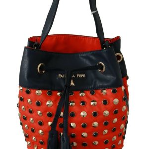 Chic Red Shoulder Tote with Leather Strap
