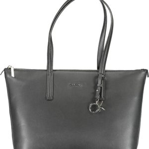 Elegant Black Shoulder Bag with Zip Closure