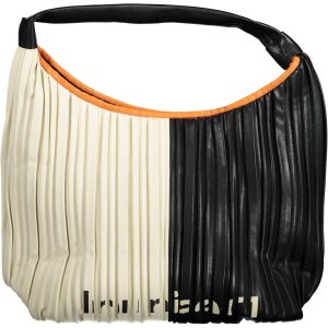 Chic Black Shoulder Bag with Contrasting Accents