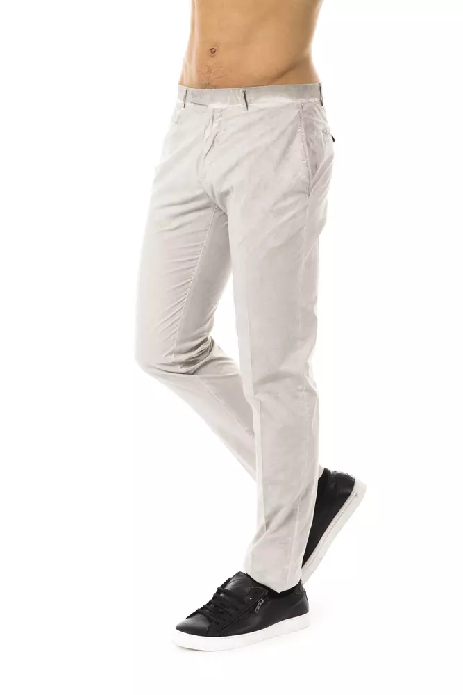Sleek Gray Casual Fit Cotton Pants for Men - Image 2