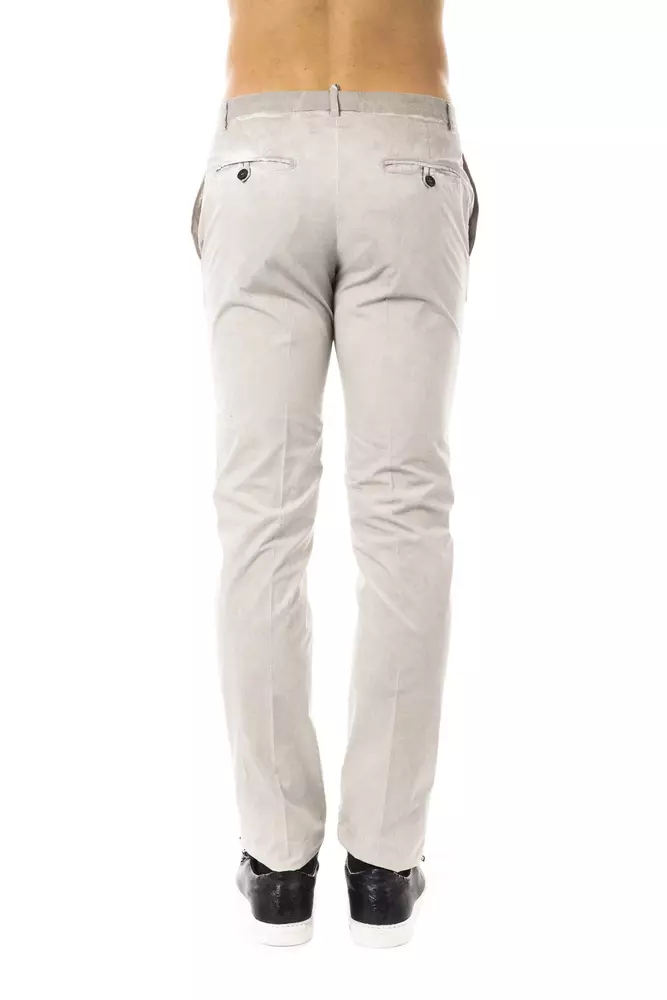 Sleek Gray Casual Fit Cotton Pants for Men - Image 3