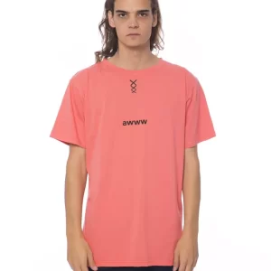Elegant Pink Round Neck Cotton Tee