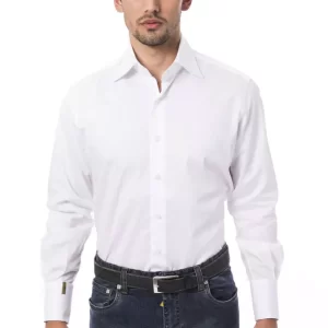 White Cotton Men Shirt