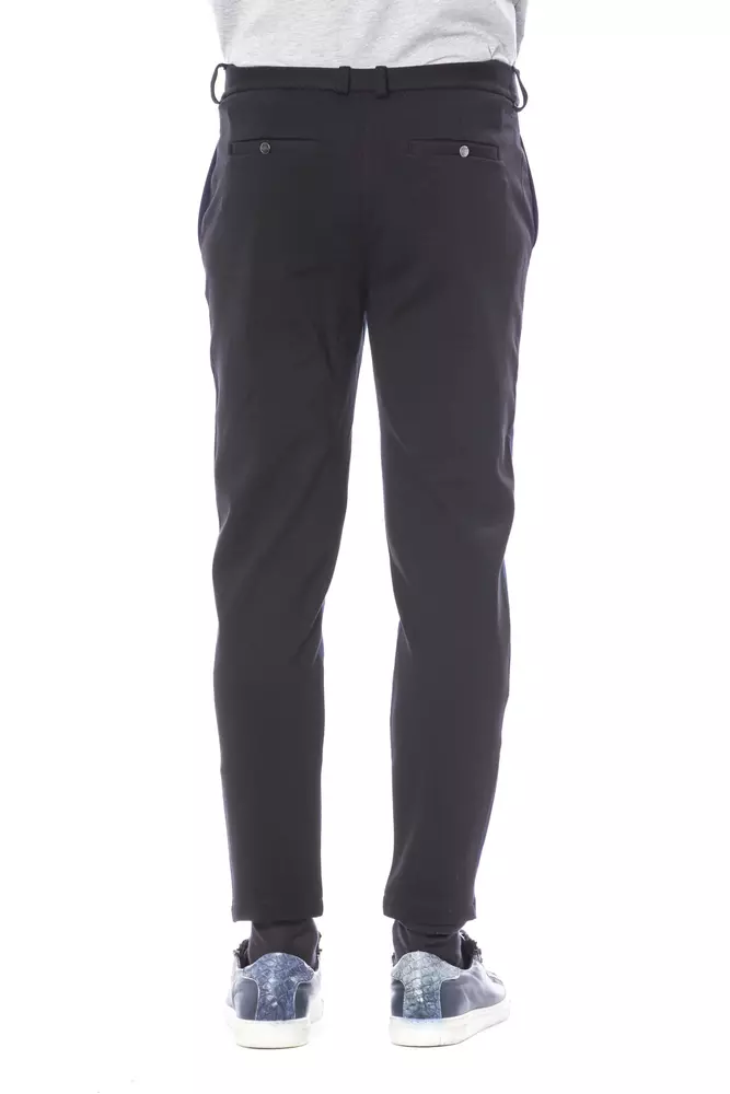 Elegant Slim Fit Blue Trousers - Image 3
