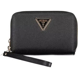 Elegant Black Double Wallet with Zip Closure