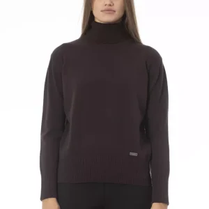 Brown Wool Women Sweater