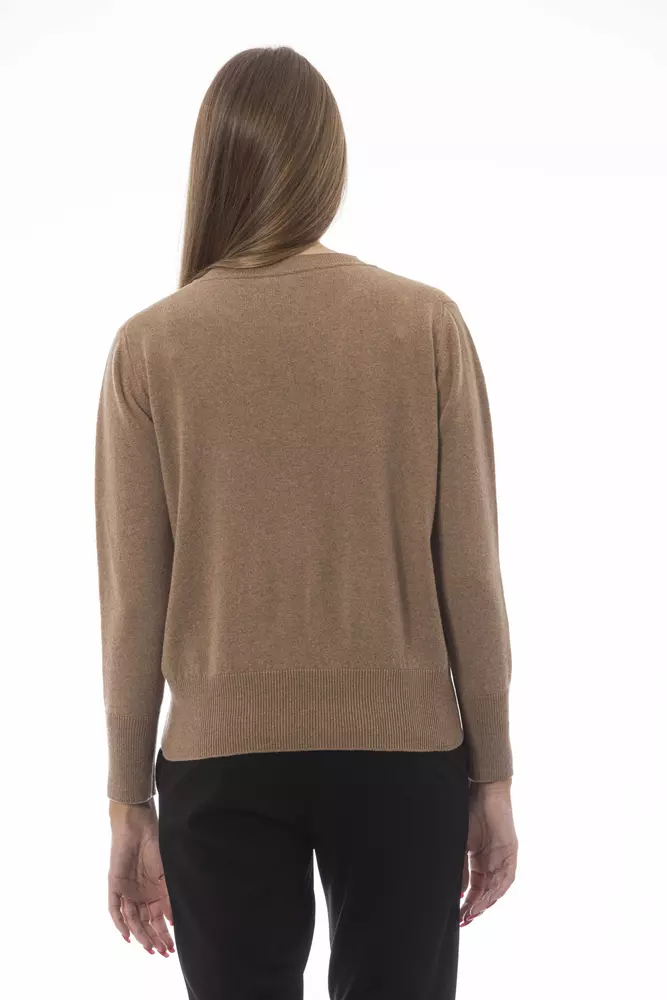 Beige Wool Women Sweater - Image 3