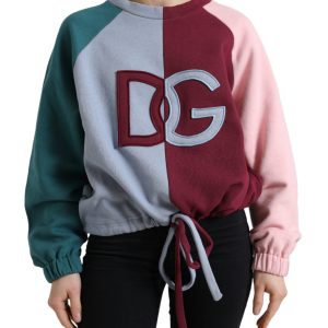 Elegant Multicolor Crew Neck Cotton Sweater