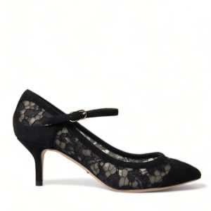 Elegant Black Taormina Lace Heels