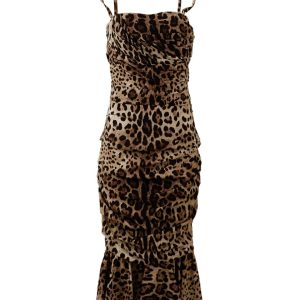 Elegant Leopard Print Cady Dress