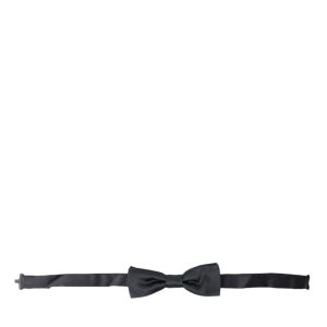 Elegant Anthracite Gray Silk Bow Tie
