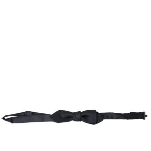 Elegant Dark Blue Silk Bow Tie