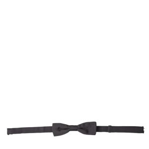 Elegant Silk Dark Gray Bow Tie