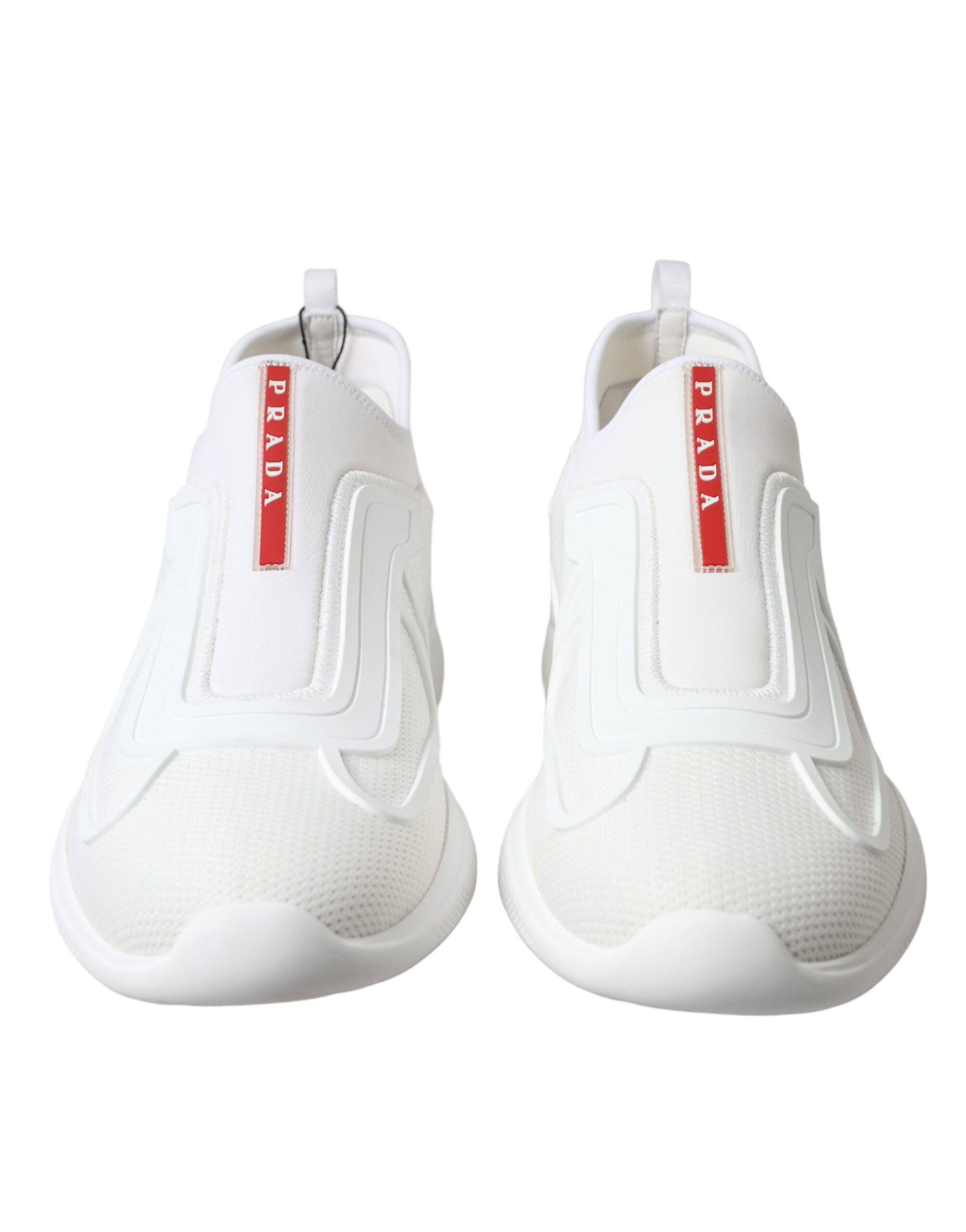 Elevate Your Style with Sleek White Knit Sneakers - Image 2