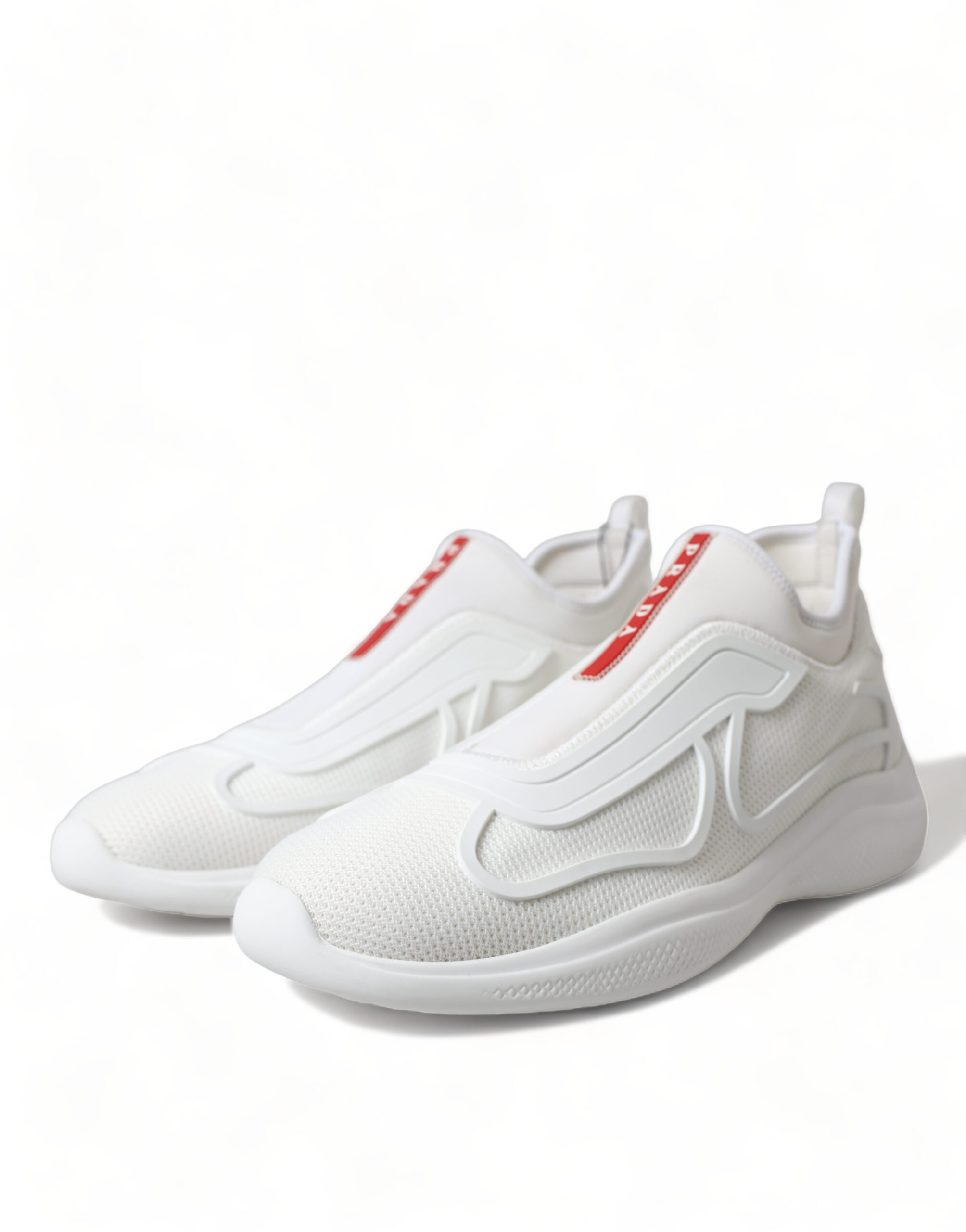 Elevate Your Style with Sleek White Knit Sneakers - Image 3