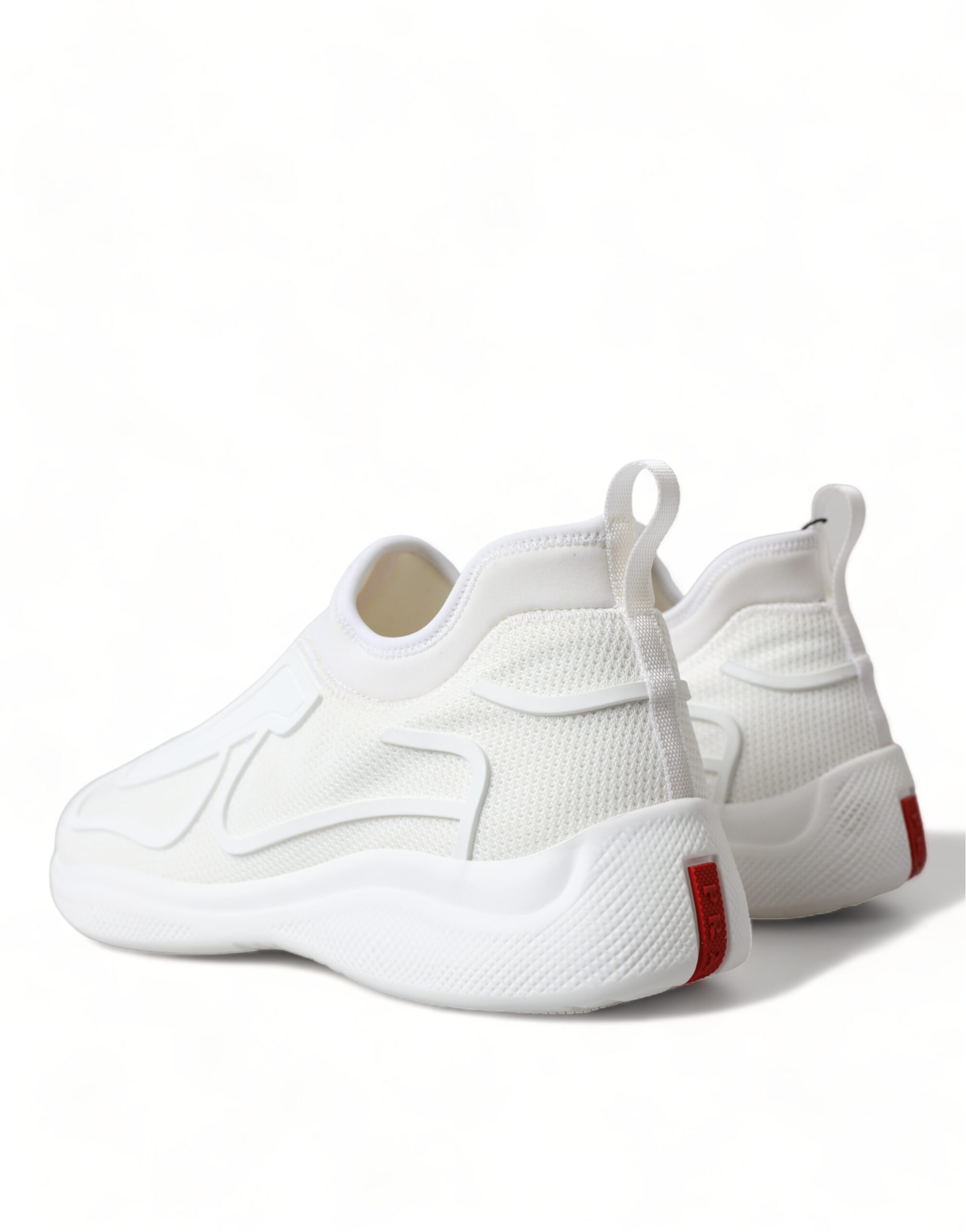 Elevate Your Style with Sleek White Knit Sneakers - Image 4
