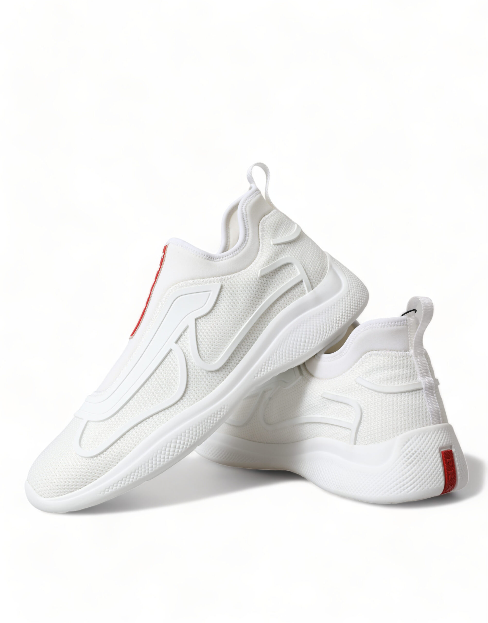 Elevate Your Style with Sleek White Knit Sneakers - Image 7
