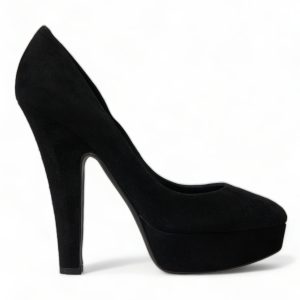 Black Suede Heeled Pumps Sophistication