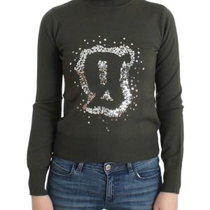 Chic Green Turtleneck Virgin Wool Sweater