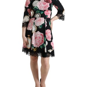 Enchanting Floral A-Line Dress with Sequined Detail