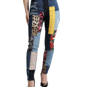 Vibrant Patchwork Skinny Jeans
