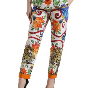 Majolica Print Tapered Cotton Pants
