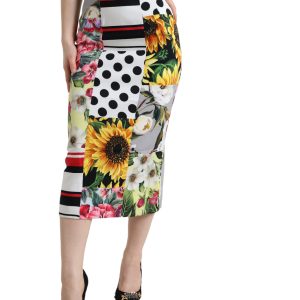 Glamorous High Waist Patchwork Midi Skirt