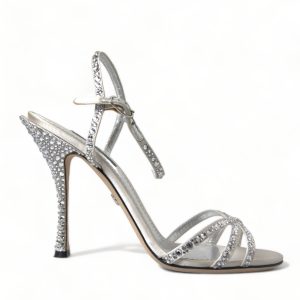 Elegant Crystal Embellished Heels Sandals