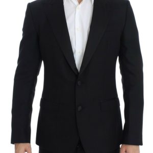 Elegant Black Silk Blend Sicilia Blazer