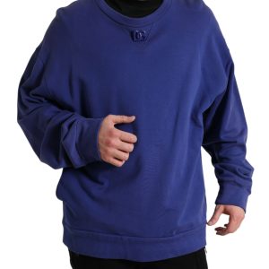 Royal Blue Cotton Crewneck Sweater
