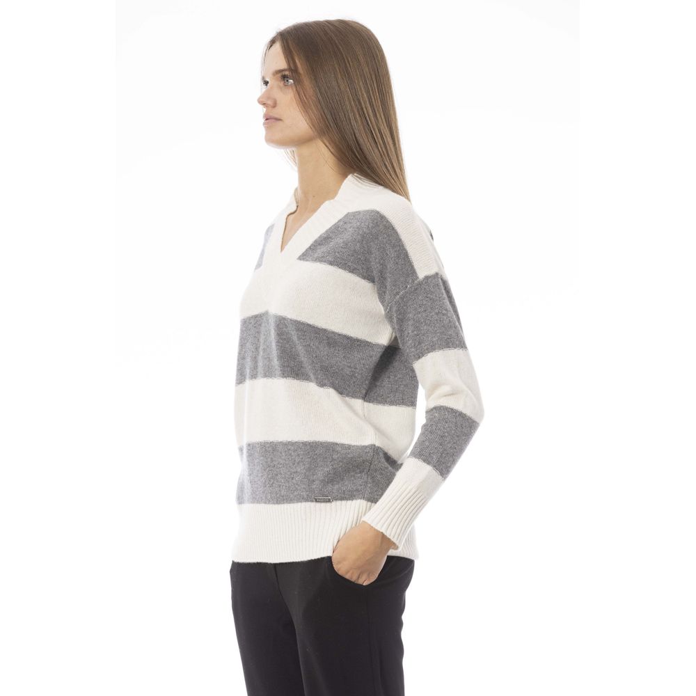 Gray Wool Women Sweater - Image 2