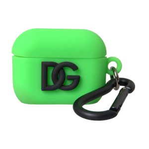 Neon Green Silicone Logo Embossed Airpods Case