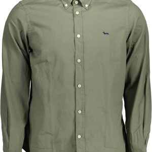 Elegant Green Long Sleeve Button-Down Shirt