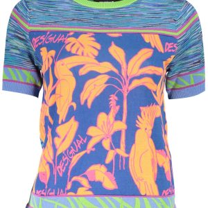 Chic Light Blue Contrasting Detail Sweater