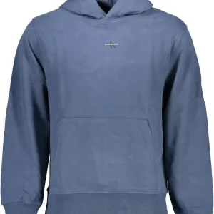 Chic Blue Hooded Sweatshirt with Logo Print