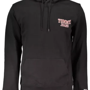 Sleek Cotton Hooded Sweatshirt with Logo Print