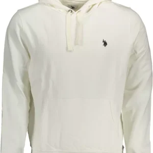 Chic White Cotton Hooded Sweatshirt