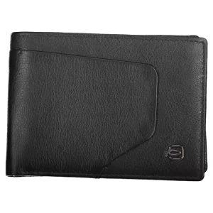 Elegant Black Leather Wallet with RFID Blocker