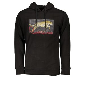 Sleek Black Hooded Sweatshirt with Logo